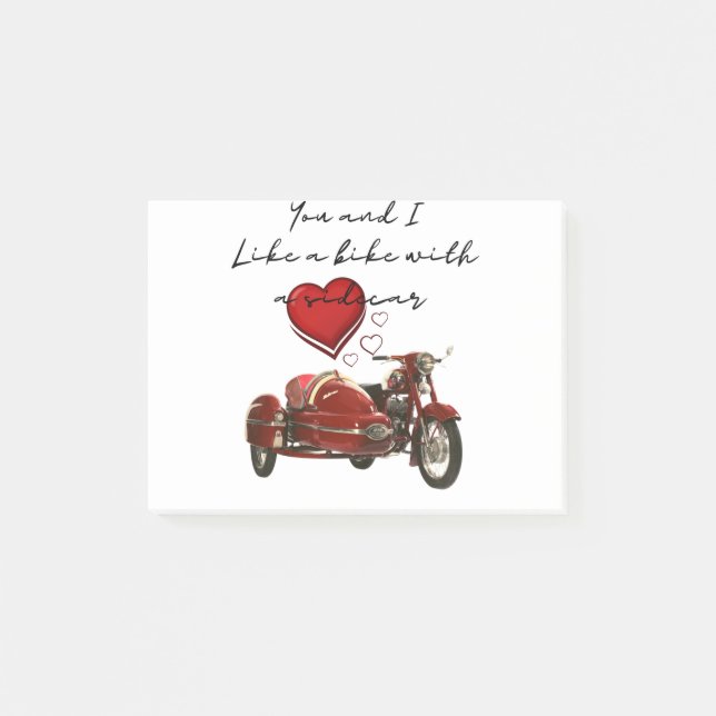 Bloco De Notas Like a bike with a sidecar (Frente)