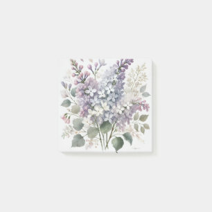 Bloco De Notas Lilac Aquarela Francesa Primavera Floral e Verão