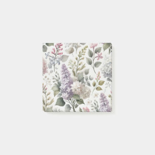 Bloco De Notas Lilac Aquarela Francesa Primavera Floral e Verão
