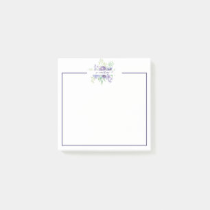 Bloco De Notas Lilac floral personalizada aquarela