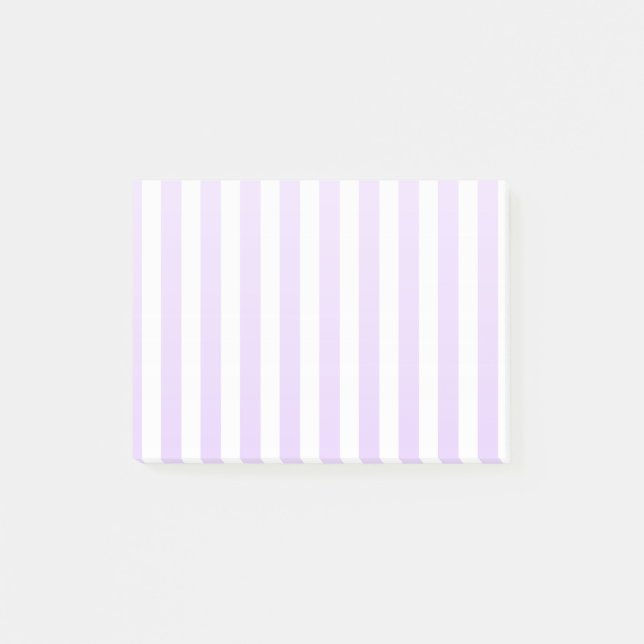 Bloco De Notas Lilac, púrpura e tiras doces brancas (Frente)