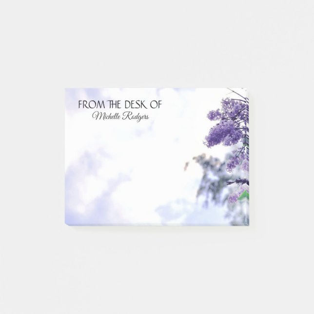 Bloco De Notas Lilac roxo da aguarela elegante personalizado (Frente)