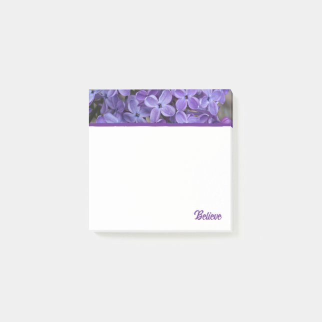 Bloco De Notas Lilas Roxas Creem em Notas Adhesivas (Frente)