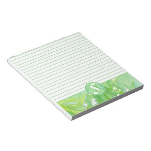 Bloco De Notas Lily do Vale Flores Monograma Lined