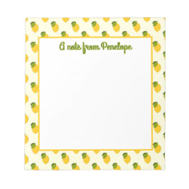 Bloco De Notas Limão Amarelo-Cinto Padrão de Fruta de Citros com 