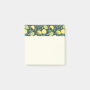 Bloco De Notas Limão amarelo e padrão de Comida de Fruta verde