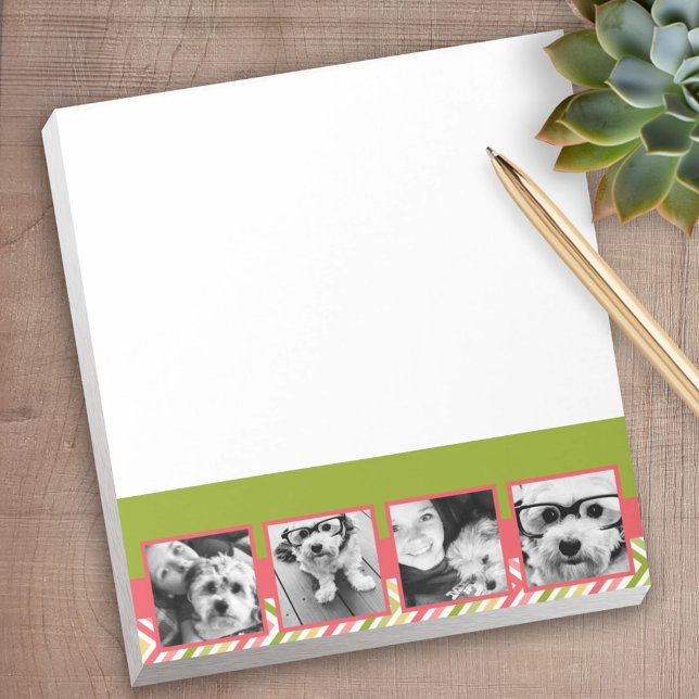 Bloco De Notas Limão de Colagem de Fotografias Personalizado 4 e  (Personalized notepad - great for a gift or your home office)