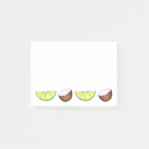 Bloco De Notas Limão tropical e Fruta de coco Postam seu