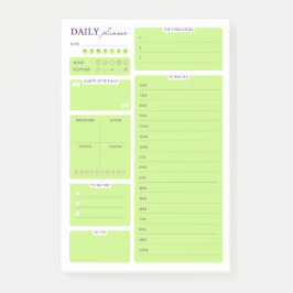 Bloco De Notas Lime Green Minimalist Daily Planner Template