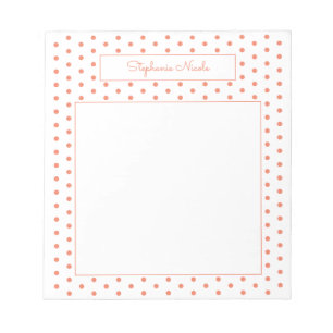 Bloco De Notas Limite fino personalizado laranja Bolinhas simples