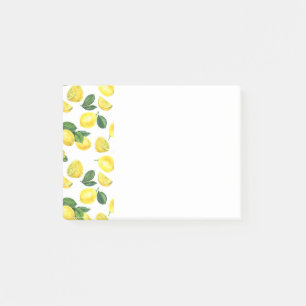 Bloco De Notas Limões Amarelos Padrão de Fruta de Aquarela