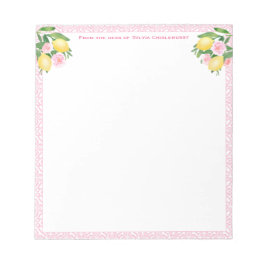 Bloco De Notas Limões bonito de Amalfi Rosa | Da Mesa De