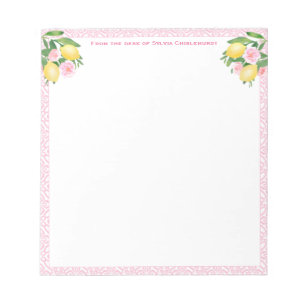Bloco De Notas Limões bonito de Amalfi Rosa   Da Mesa De