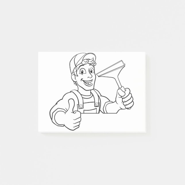 Bloco De Notas Limpador de Lava-Lava do Cartoon Janela Limpeza do (Frente)