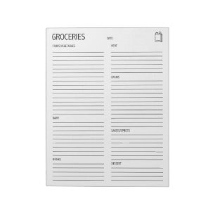 Bloco De Notas Limpo + Lista simples do mantimento