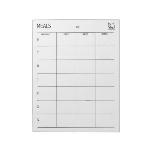 Bloco De Notas Limpo + Planejador simples da refeição