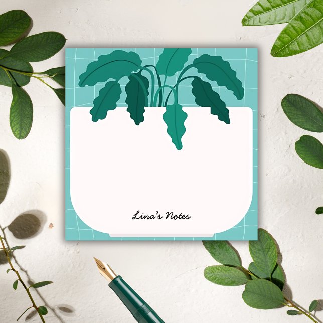 Bloco De Notas Lina’s Notes – Botanical Plant Pot Sticky Notes (Criador carregado)