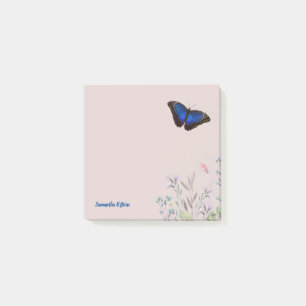 Bloco De Notas Linda Borboleta Azul Morpho Personalizável