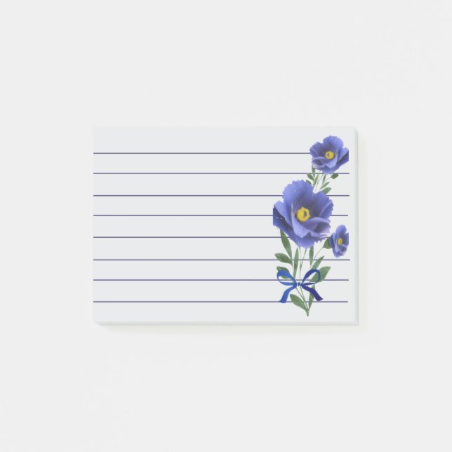 Bloco De Notas Linda Flor Azul (Frente)