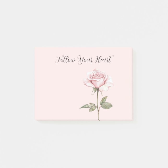 Bloco De Notas Linda Flor de Rosa Rosa (Frente)
