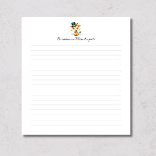 Bloco De Notas Linda Girafa Safari Pastel Nome Berçário Folheado