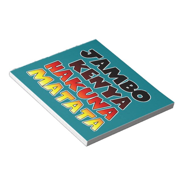 Bloco De Notas Linda Jambo Kenya Hakuna Matata Lovely Art (Inclinado)