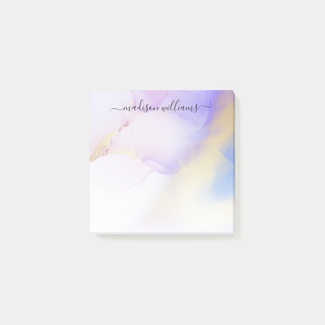 Bloco De Notas Linda Letra Dourada Água, Lúxia De Luxo (Frente)