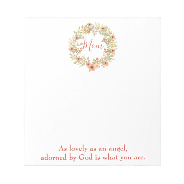 Bloco De Notas Linda mãe floral (Frente)