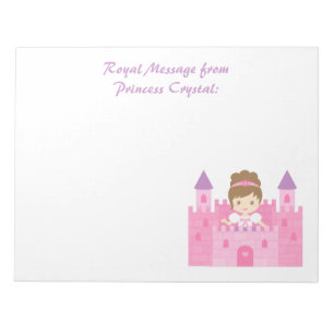 Bloco De Notas Linda Menina Princesa no Castelo Rosa