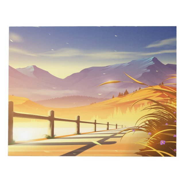 Bloco De Notas Linda paisagem montanhosa (Frente)