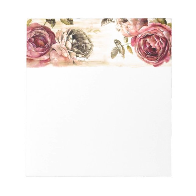 Bloco De Notas Linda pintura floral vitoriana (Frente)