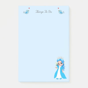 Bloco De Notas Linda princesinha em azul claro Things To Do