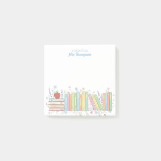 Bloco De Notas Linda Professora Personalizada Floral Pastel Femin
