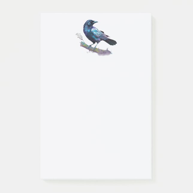 Bloco De Notas Linda Raven em uma ramificação de árvores (Frente)
