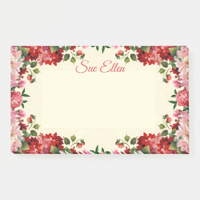 Bloco De Notas Lindas Flores 402 Notas de Posto (Frente)