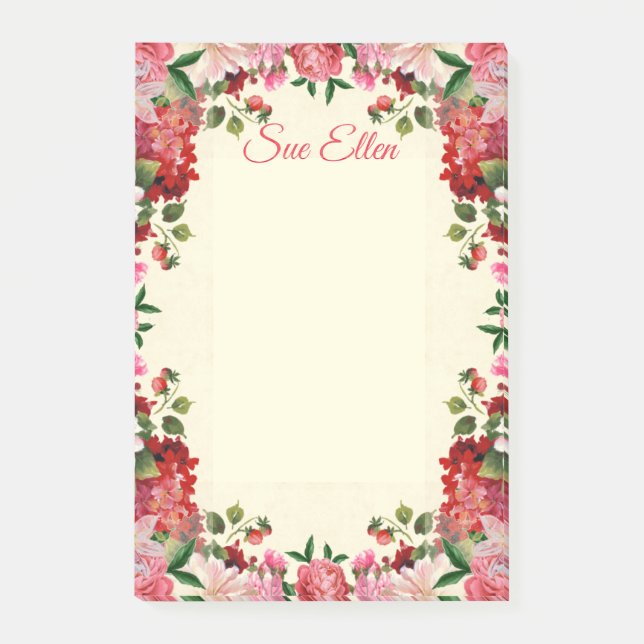 Bloco De Notas Lindas Flores 402 Notas de Posto (Frente)