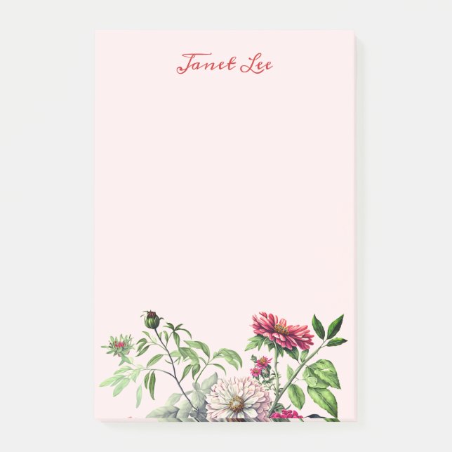 Bloco De Notas Lindas Flores E Notas De Buds (Frente)