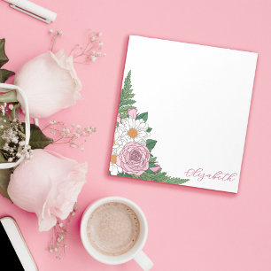 Bloco De Notas Lindas margaridas cor-de-rosa, margaridas cor-de-r