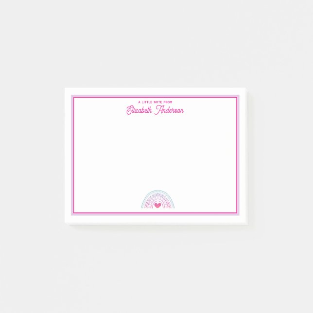Bloco De Notas Lindas Meninas Arco-íris Boho Coloridas (Frente)