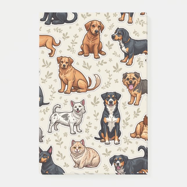 Bloco De Notas Lindas notas manuscritas de animais de estimação (Frente)