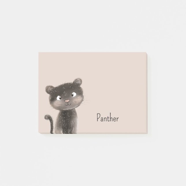 Bloco De Notas Lindo Animal Pantera Doce (Frente)