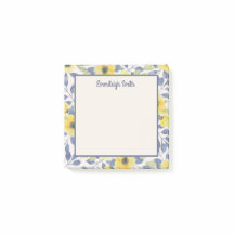 Lindo Azul Poeirento Flores Amarelas Creme Feminin
