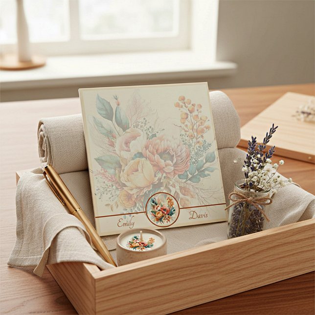 Bloco De Notas Lindo buquê boho de outono personalizado (Criador carregado)