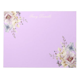 Bloco De Notas Lindo Buquê Floral de Primavera Lavanda