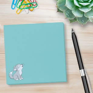 Bloco De Notas Lindo cachorrinho de lobo uivando de desenho anima