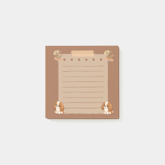 Bloco De Notas Lindo Cachorrinho Marrom Vintage Cottagecore Post-