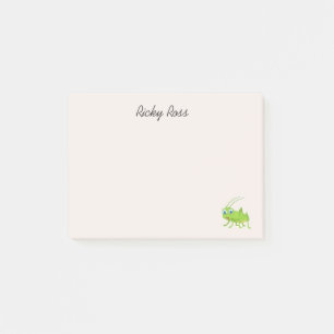 Bloco De Notas Lindo gafanhoto verde roxo