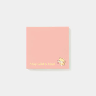 Bloco De Notas Lindo Gatinho Kawaii Gato Fique Selvagem e Amável