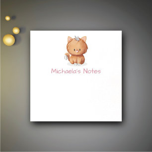 Bloco De Notas Lindo Gato Laranja Simples