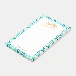 Bloco De Notas Lindo Gemstone Border Dourado Faux Foil Name